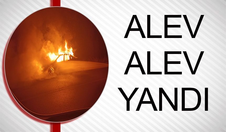 SEYİR HALİNDEYKEN ALEV ALAN OTOMOBİL KÜLE DÖNDÜ