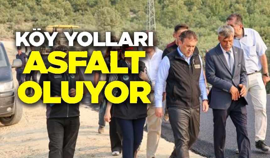 KÖY YOLLARINA ASFALT SERİM ÇALIŞMALARI YAPILIYOR