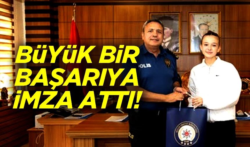 EMNİYET MÜDÜRÜ YILMAZ TAEKWONDO SPORCUSU EBRAR ÇAKIR'I MAKAMINDA KABUL ETTİ