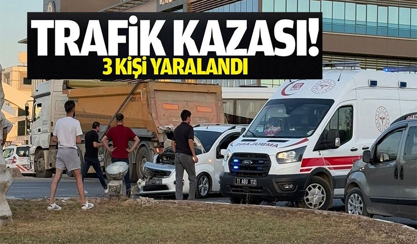 İKİ ARACIN KARIŞTIĞI TRAFİK KAZASINDA 3 KİŞİ YARALANDI