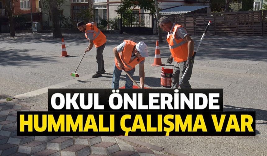 OKUL ÖNLERİNDEKİ ÇİZGİ VE YAYA GEÇİŞLERİ BOYANDI