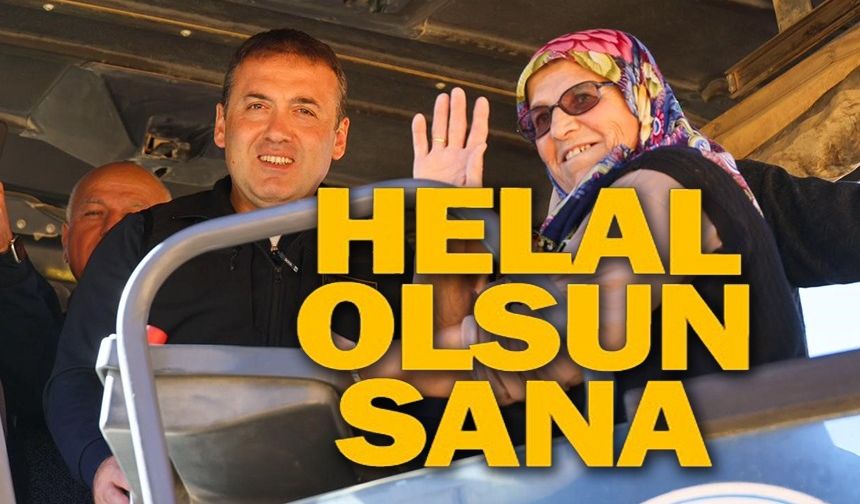 KÖYÜNÜN İLK ASFALTINI SEBAHAT TEYZE ATTI