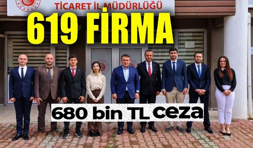 619 FİRMAYA DENETİM, 680 BİN TL CEZA