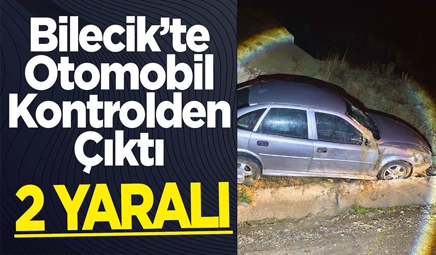 OTOMOBİL YOLDAN ÇIKTI: 2 YARALI