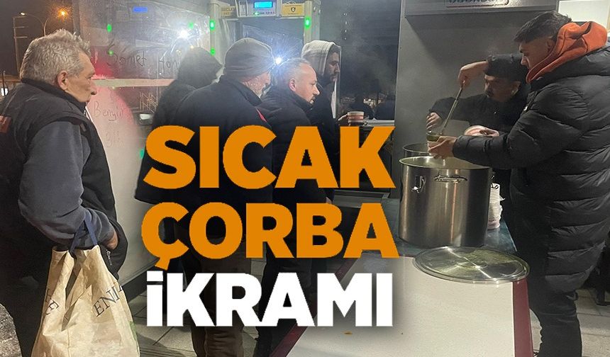 BELEDİYEDEN FABRİKA İŞÇİLERİNE SICAK ÇORBA