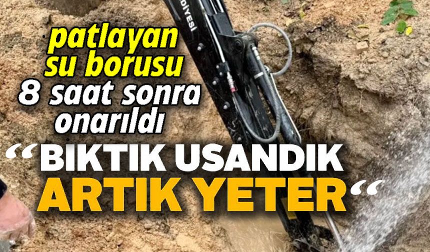 BİLECİK'TE SU PATLAĞI 8 SAATTE ONARILABİLDİ