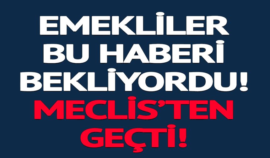 EMEKLİLER BU HABERİ BEKLİYORDU MECLİSTEN GEÇTİ