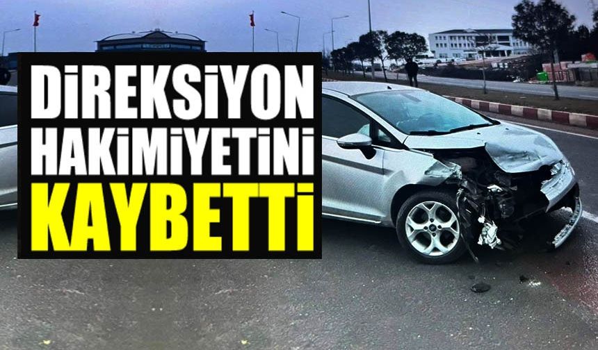 DİREKSİYON HAKİMİYETİNİ KAYBEDEN SÜRÜCÜ BARİYERE ÇARPTI