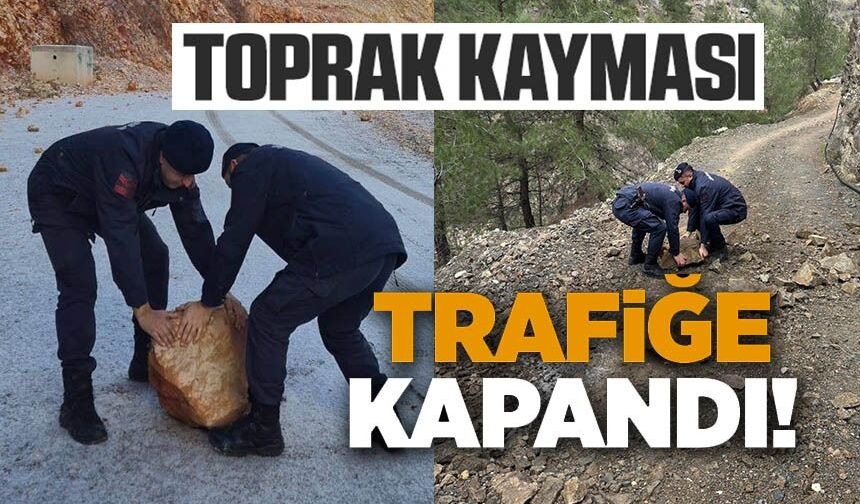 HARMANKAYA TABİAT KANYONU'NUN YOLUNU DÜŞEN KAYA PARÇASI JANDARMA TARAFINDAN KALDIRILDI
