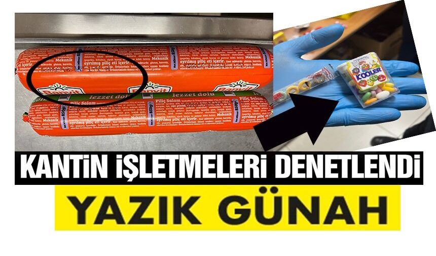 OKUL KANTİNİ DENETLEYEN ZABITA SON KULLANAMA TARİHİ GEÇMİŞ ÜRÜNLERE EL KOYDU
