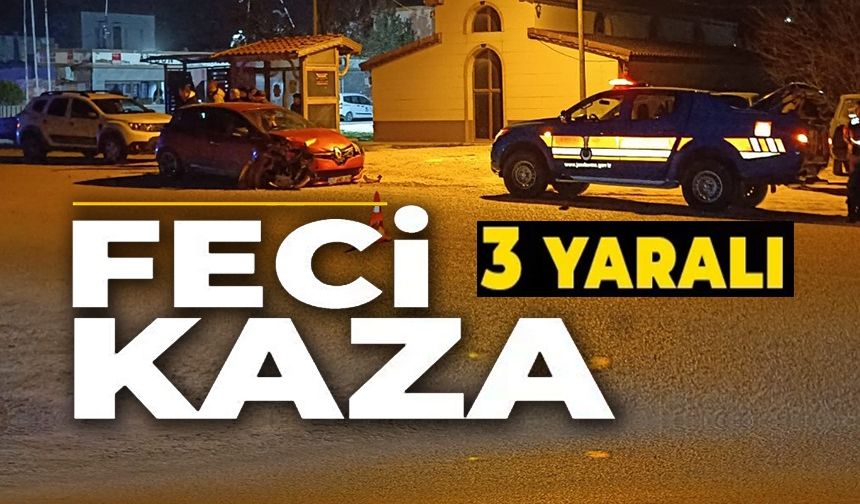 İKİ ARAÇ ÇARPIŞTI: 3 YARALI