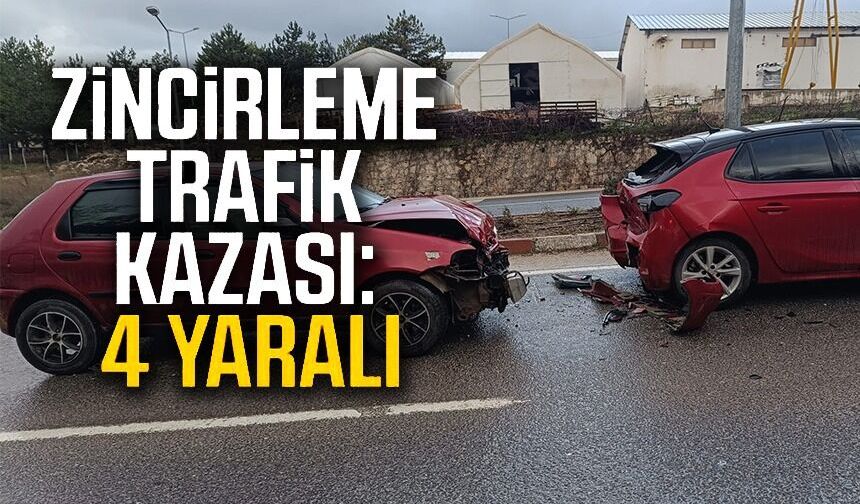 BİLECİK'TE ZİNCİRLEME TRAFİK KAZASI; 4 YARALI
