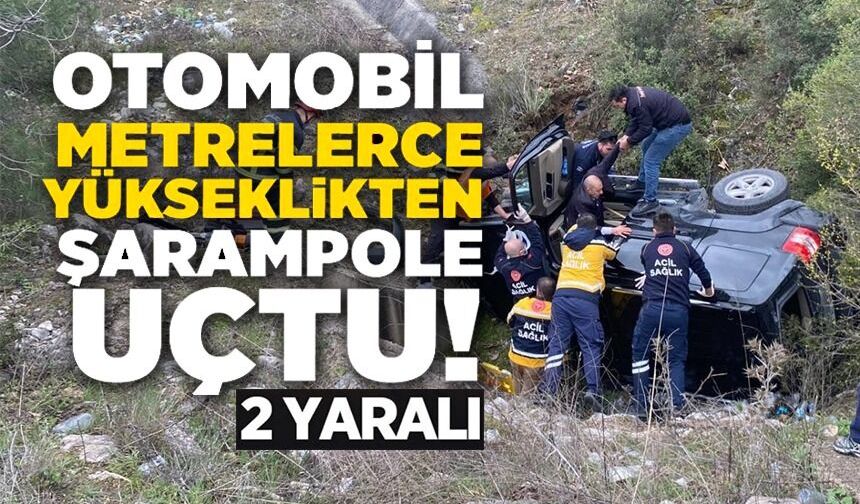 OTOMOBİL TAKLA ATTI: 2 YARALI