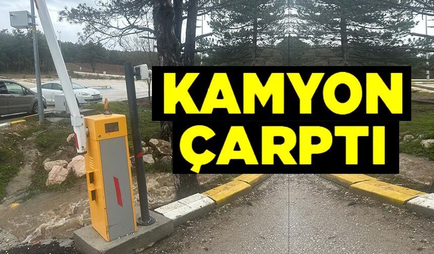 PELİTÖZÜ GÖLPARK GİRİŞİNDEKİ TURNİKELERE KAMYON ÇARPTI