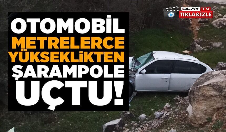 KONTROLDEN ÇIKAN OTOMOBİL ŞARAMPOLE UÇTU, SÜRÜCÜSÜ YARALANDI