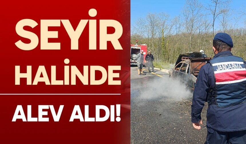 SEYİR HALİNDEKİ OTOMOBİL ALEV ALDI
