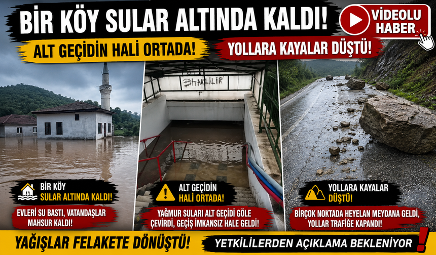 BİLECİK'TE BİR KÖY ADETA SULAR ARTINDA KALDI
