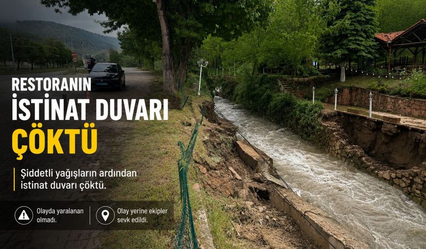 İSTİNAT DUVARI ÇÖKTÜ, TOPRAK KAYMASI MEYDANA GELDİ