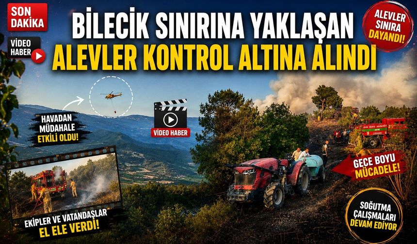 BİLECİK SINIRINA YAKLAŞAN ALEVLER KONTROL ALTINA ALINDI