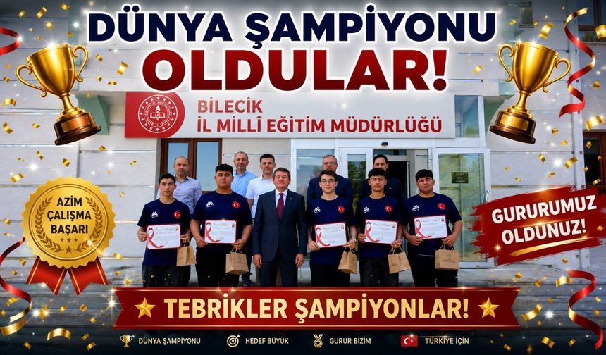 DÜNYA ŞAMPİYONLARINA BAŞARI BELGELERİ VERİLDİ