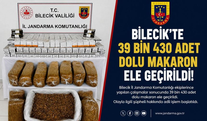 39 BİN 430 ADET DOLU MAKARON ELE GEÇİRİLDİ