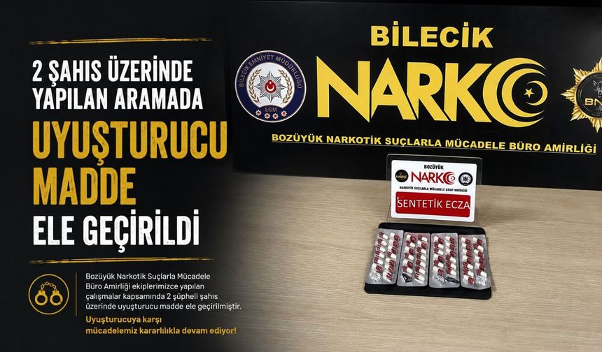 1 ARAÇ VE 2 ŞAHIS ÜZERİNDE YAPILAN ARAMADA UYUŞTURUCU MADDE ELE GEÇİRİLDİ