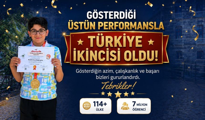 BİLECİKLİ ÖĞRENCİ TÜRKİYE İKİNCİSİ OLDU