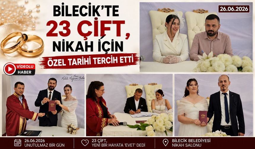 23 ÇİFT, NİKAH İÇİN ÖZEL TARİHİ TERCİH ETTİ