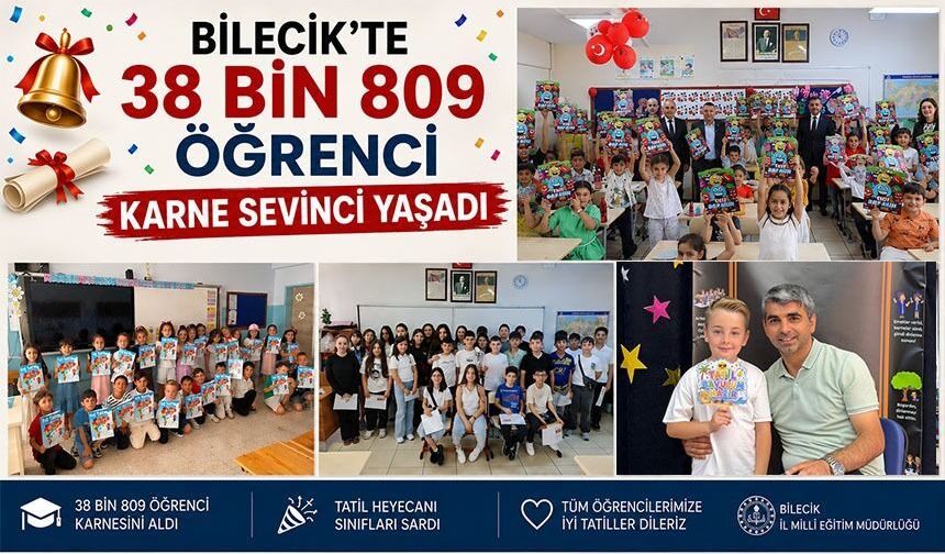 38 BİN 809 ÖĞRENCİ KARNE SEVİNCİ YAŞADI
