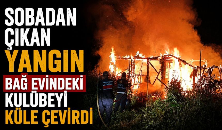 SOBADAN ÇIKAN YANGIN BAĞ EVİNDEKİ KULÜBEYİ KÜLE ÇEVİRDİ