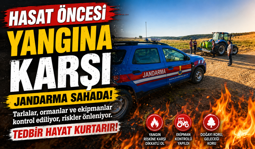 JANDARMA, HASAT ÖNCESİ YANGINA KARŞI SAHADA