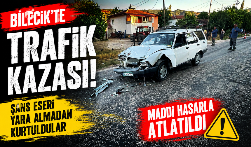 MADDİ HASARLA ATLATILAN TRAFİK KAZASI