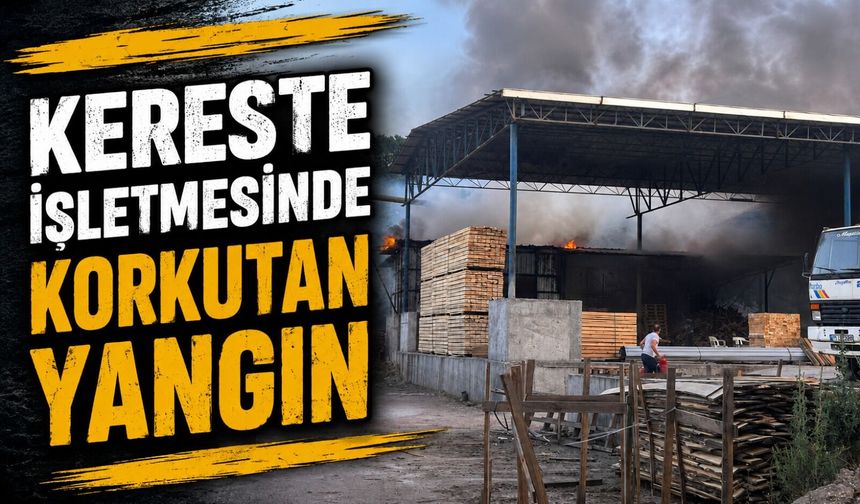 KERESTE İŞLETMESİNDE KORKUTAN YANGIN