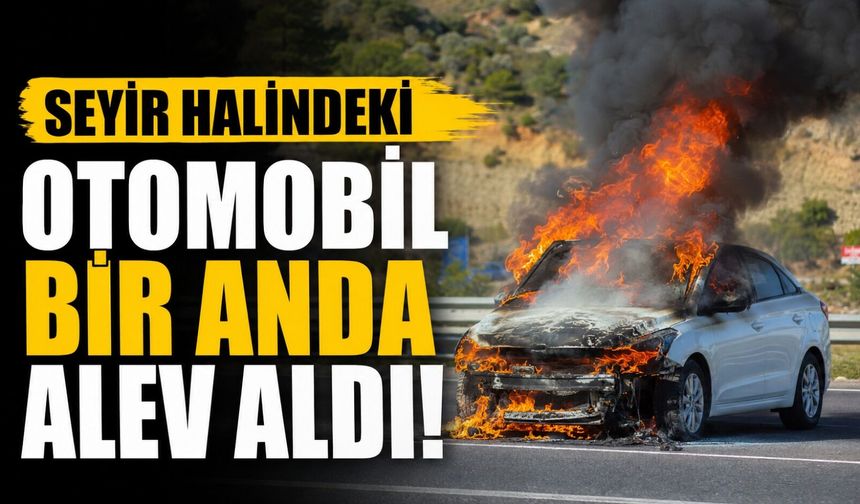 SEYİR HALİNDEKİ OTOMOBİL BİR ANDA ALEV ALDI