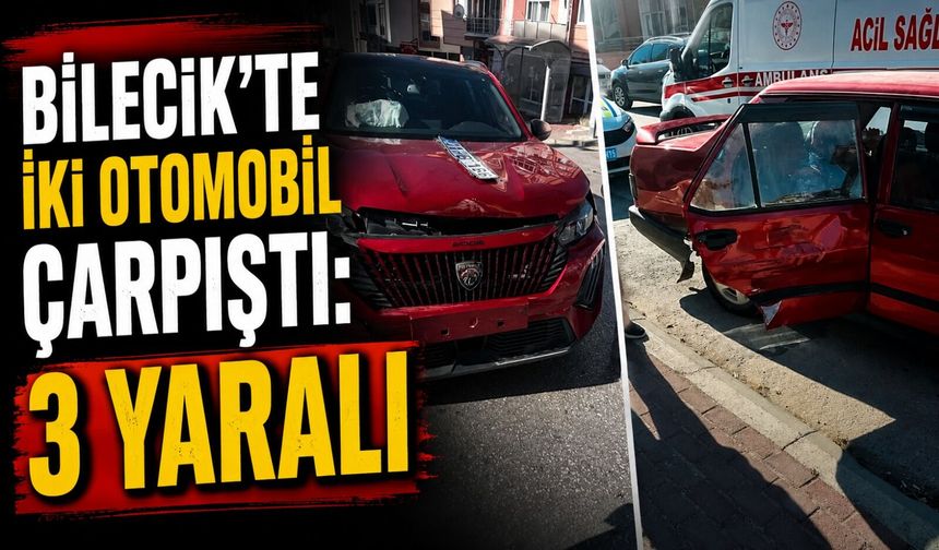 İKİ OTOMOBİL ÇARPIŞTI: 3 YARALI