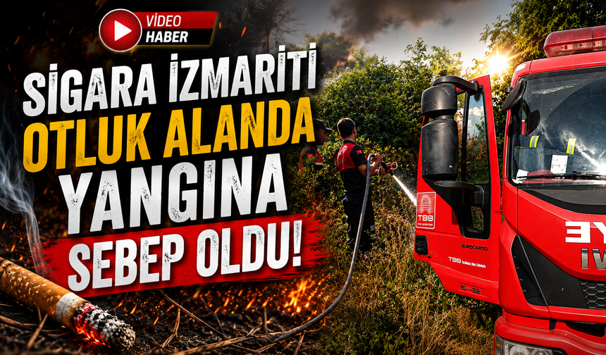 SİGARA İZMARİTİ OTLUK ALANDA YANGINA SEBEP OLDU