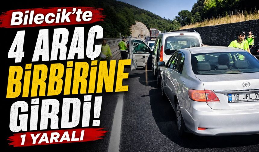 4 ARAÇ BİRBİRİNE GİRDİ: 1 YARALI