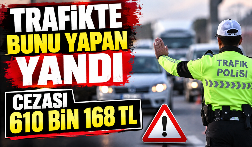 TRAFİKTE BUNU YAPAN YANDI CEZASI 610 BİN 168 TL