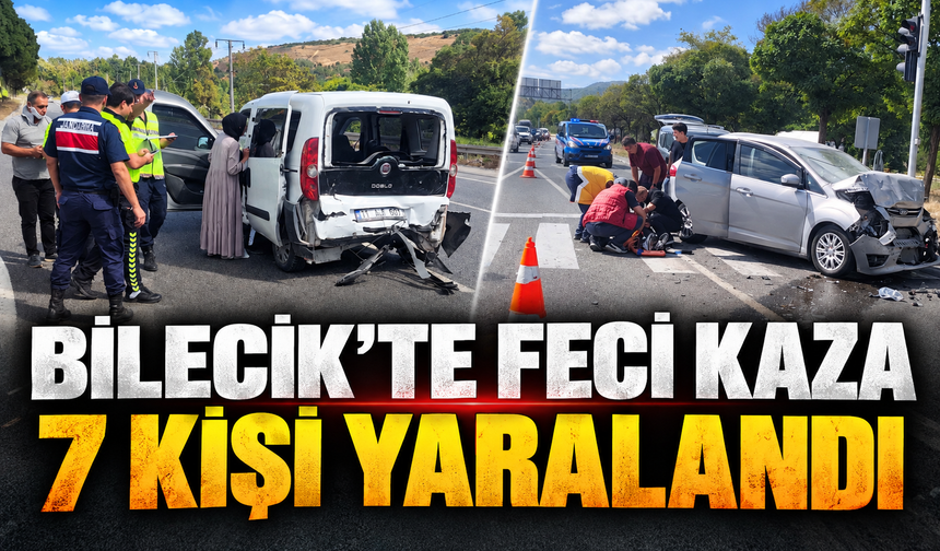 BİLECİK'TE İKİ OTOMOBİL ÇARPIŞTI: 7 YARALI