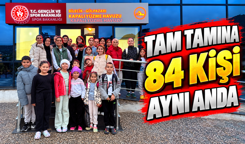 84 KİŞİ AİLELERİYLE BİRLİKTE KULAÇ ATTI