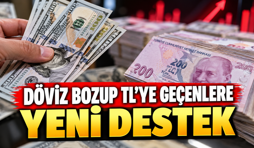 DÖVİZ BOZUP TL'YE GEÇENLERE YENİ DESTEK