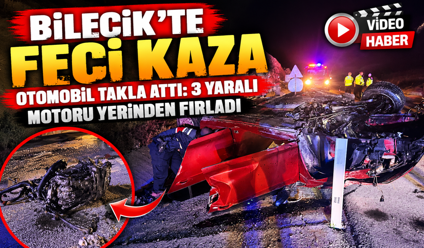 OTOMOBİL TAKLA ATTI: 3 YARALI