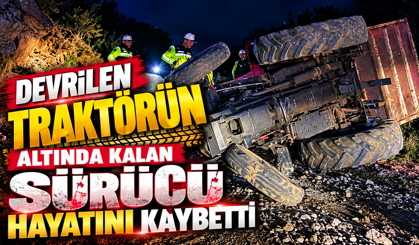 DEVRİLEN TRAKTÖRÜN ALTINDA KALAN SÜRÜCÜ HAYATINI KAYBETTİ