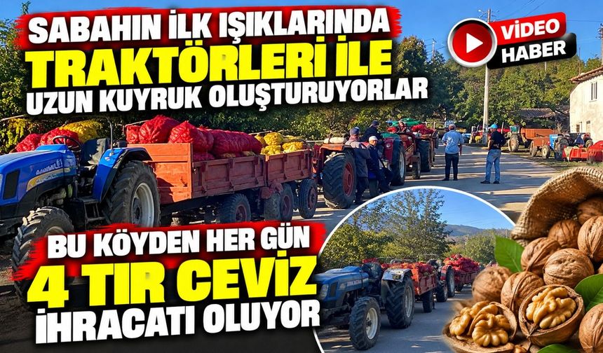 SABAHIN İLK IŞIKLARINDA TRAKTÖRLERİYLE UZUN KUYRUK OLUŞTURUYORLAR
