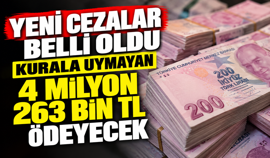 KURALA UYMAYAN 4 MİLYON 263 BİN TL ÖDEYECEK