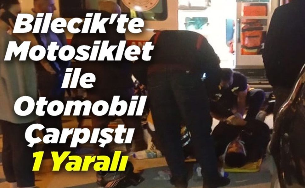 MOTOSİKLET İLE OTOMOBİL ÇARPIŞTI; 1 YARALI