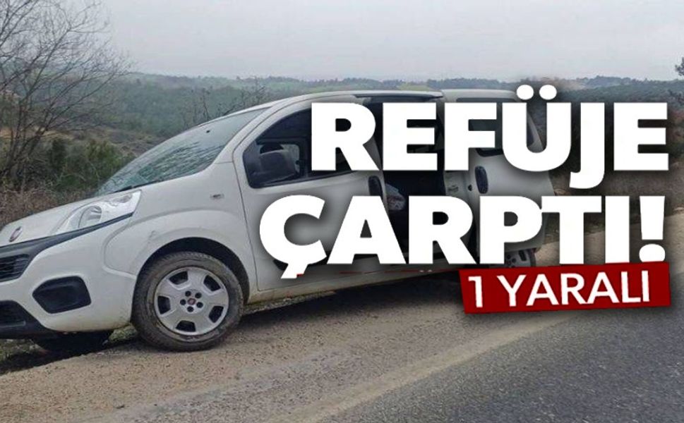 KONTROLDEN ÇIKAN ARAÇ REFÜJE ÇARPARKEN, SÜRÜCÜSÜ YARALANDI