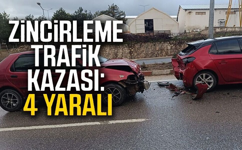 BİLECİK'TE ZİNCİRLEME TRAFİK KAZASI; 4 YARALI