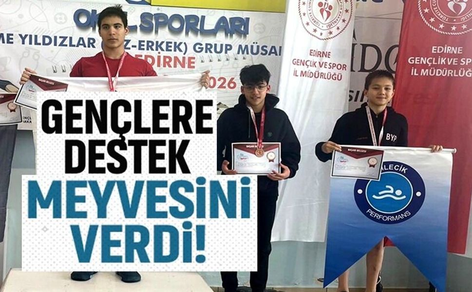 BİLECİKLİ YÜZÜCÜDEN EDİRNE'DE BRONZ MADALYA