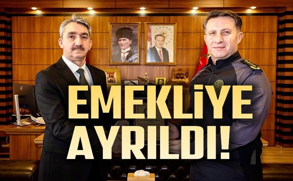 EMEKLİYE AYRILAN POLİS MEMURUNA PLAKET